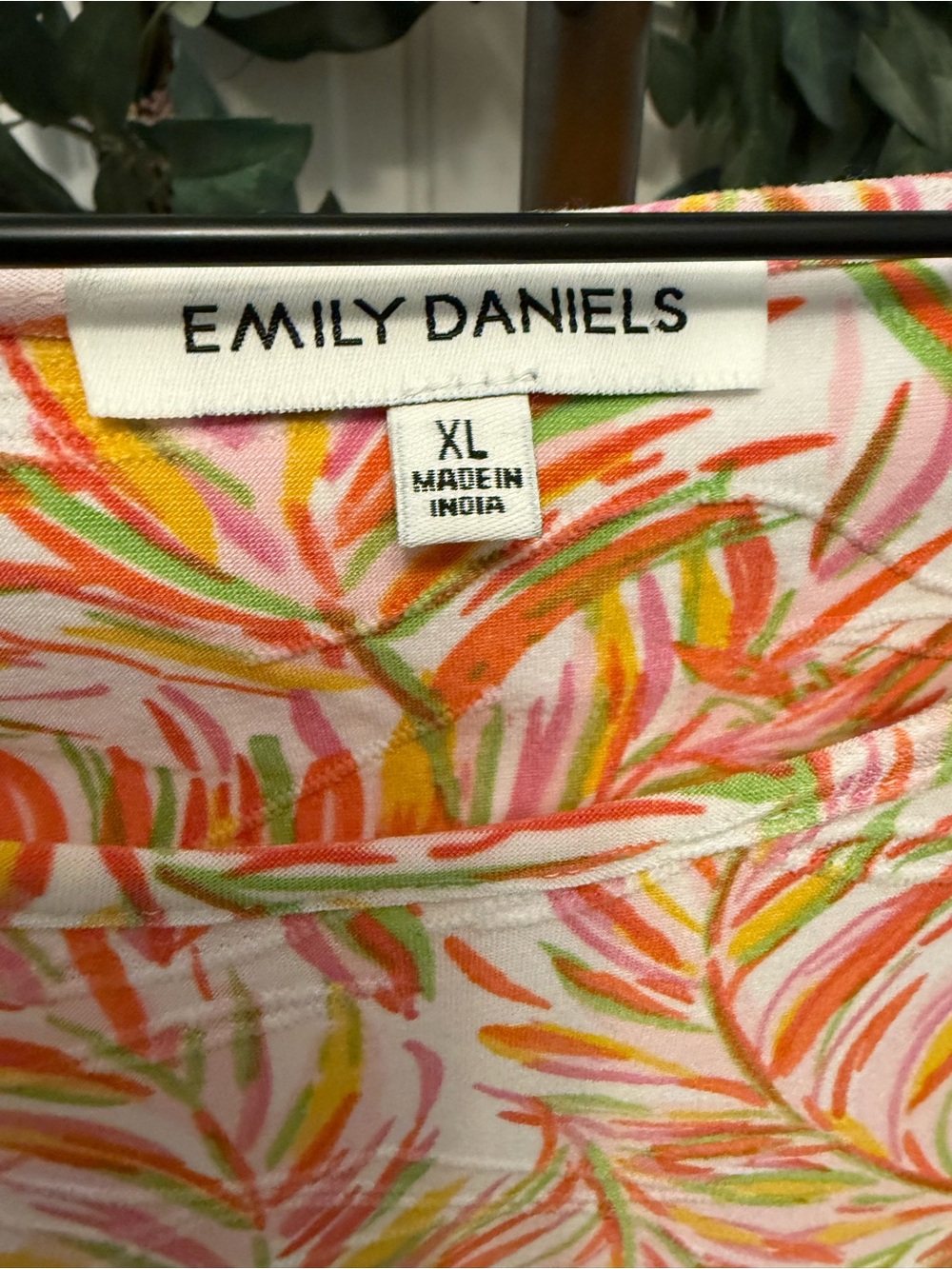 Emily Daniels Colorful Palm Leaf Tropical Top Shirt XL - Picture 11 of 11